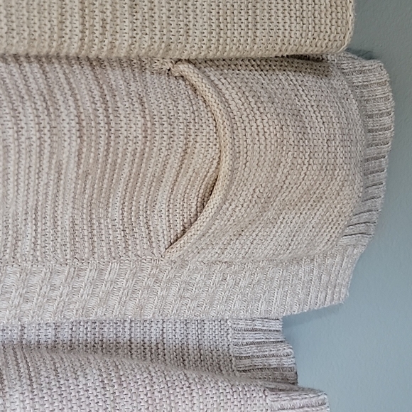 Express cream crochet oversized long line open front sweater large - Picture 4 of 6